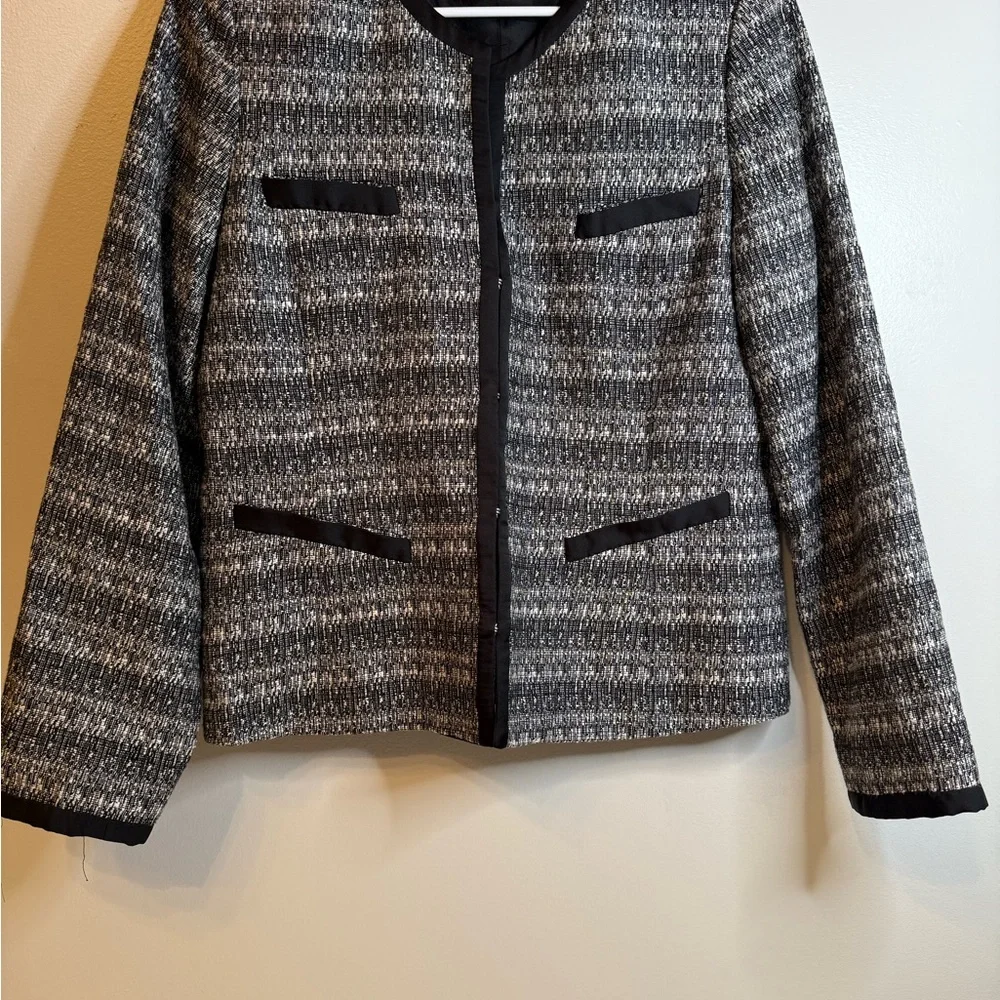 Anne Klein Black and Gray Blazer Tailored Suit Jacket